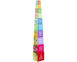 BIGJIGS Stapeltoren Op de Boerderij - 10 Stuks - Multicolor