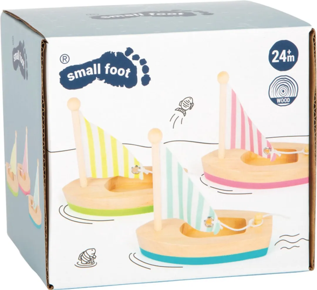 Small Foot Houten Zeilboten Set 3 Stuks - Multicolor