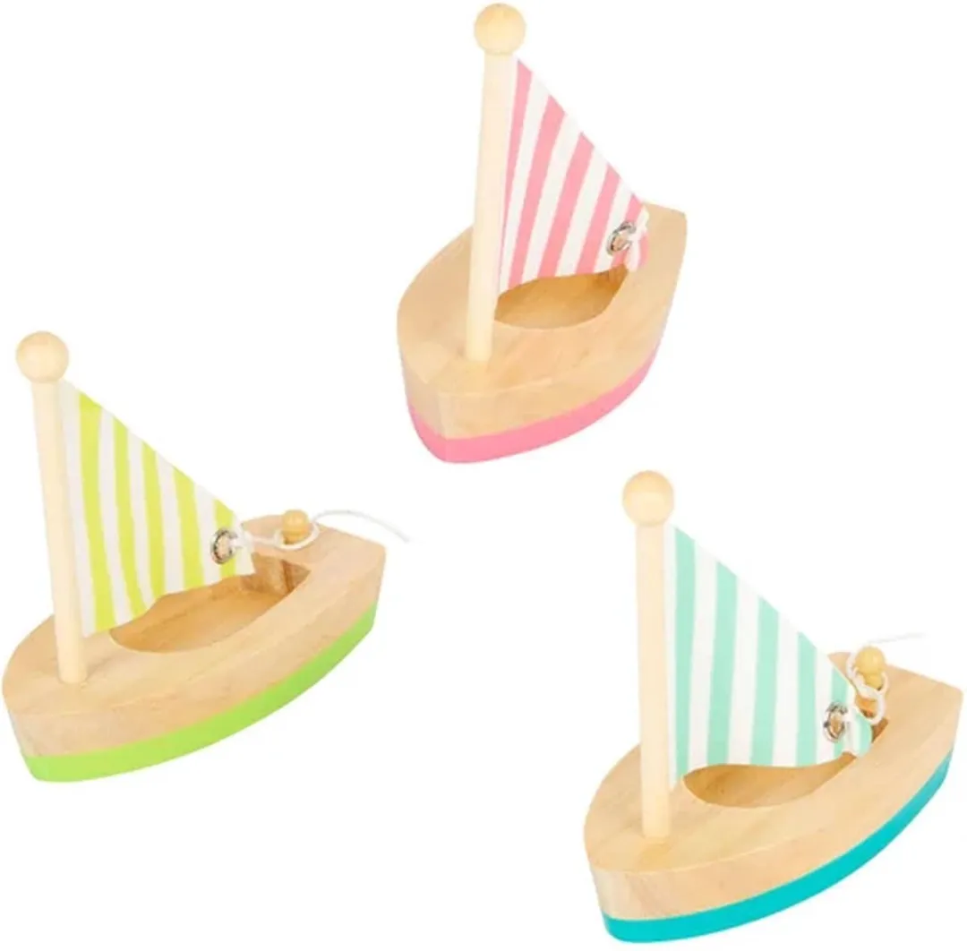 Small Foot Houten Zeilboten Set 3 Stuks - Multicolor