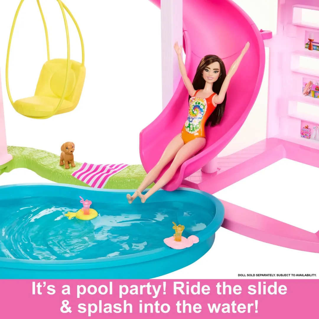 Barbie Droomhuis 2 Poppenhuis 114cm - Glijbaan & 75 Accessoires