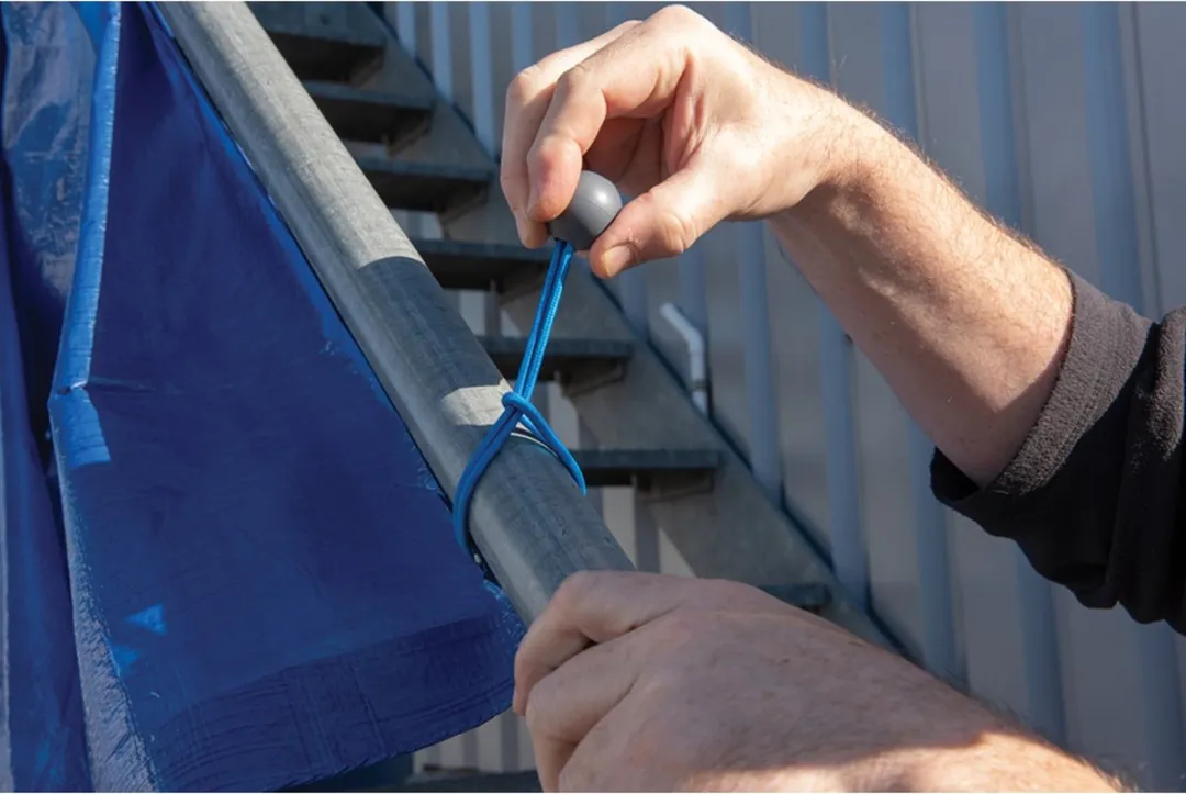Silverline Elastisch Zeildoek Koord 175mm - Blauw - 10 Stuks