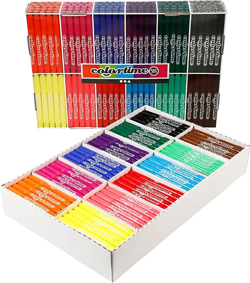 Colortime stift, 5 mm lijn, standaardkleuren, 288 assorti