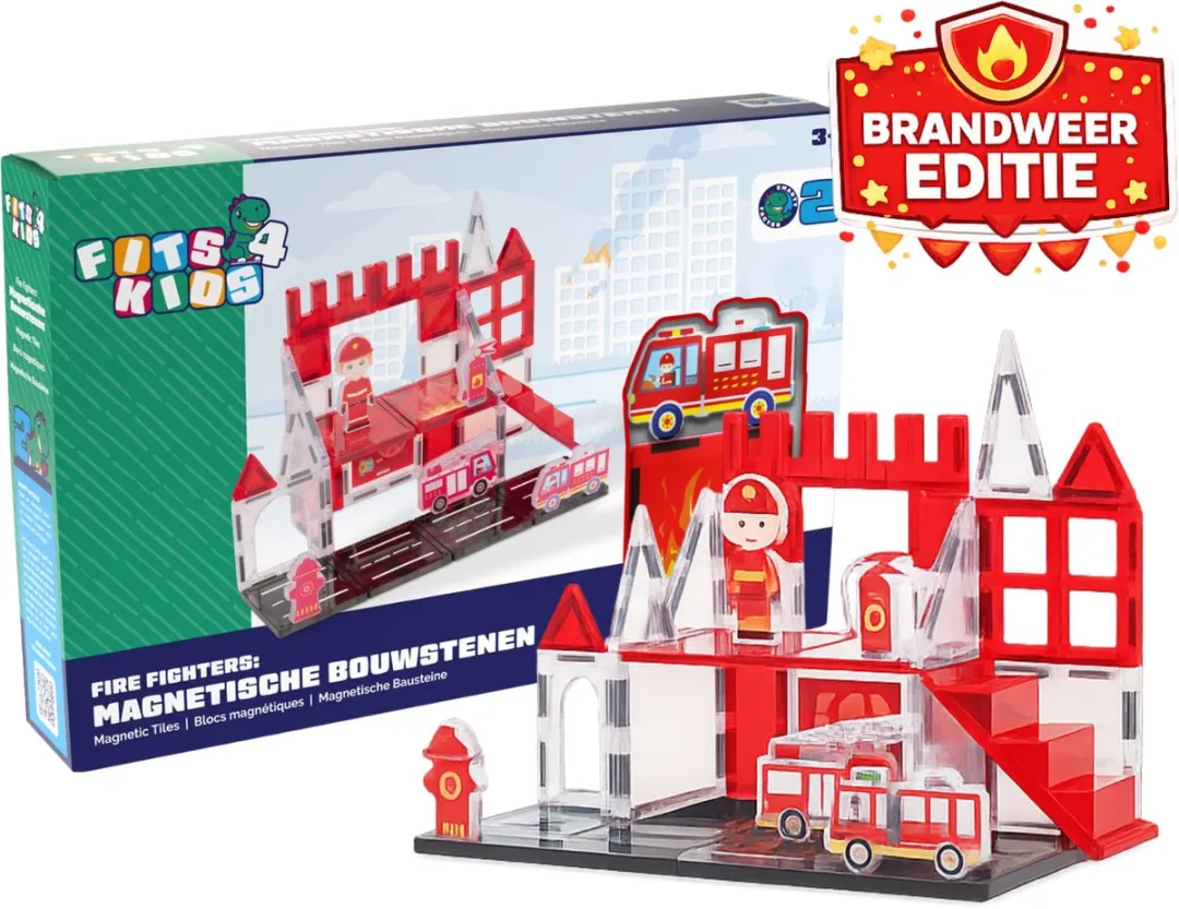 Fits4Kids Magnetic Tiles Brandweer 32-delig