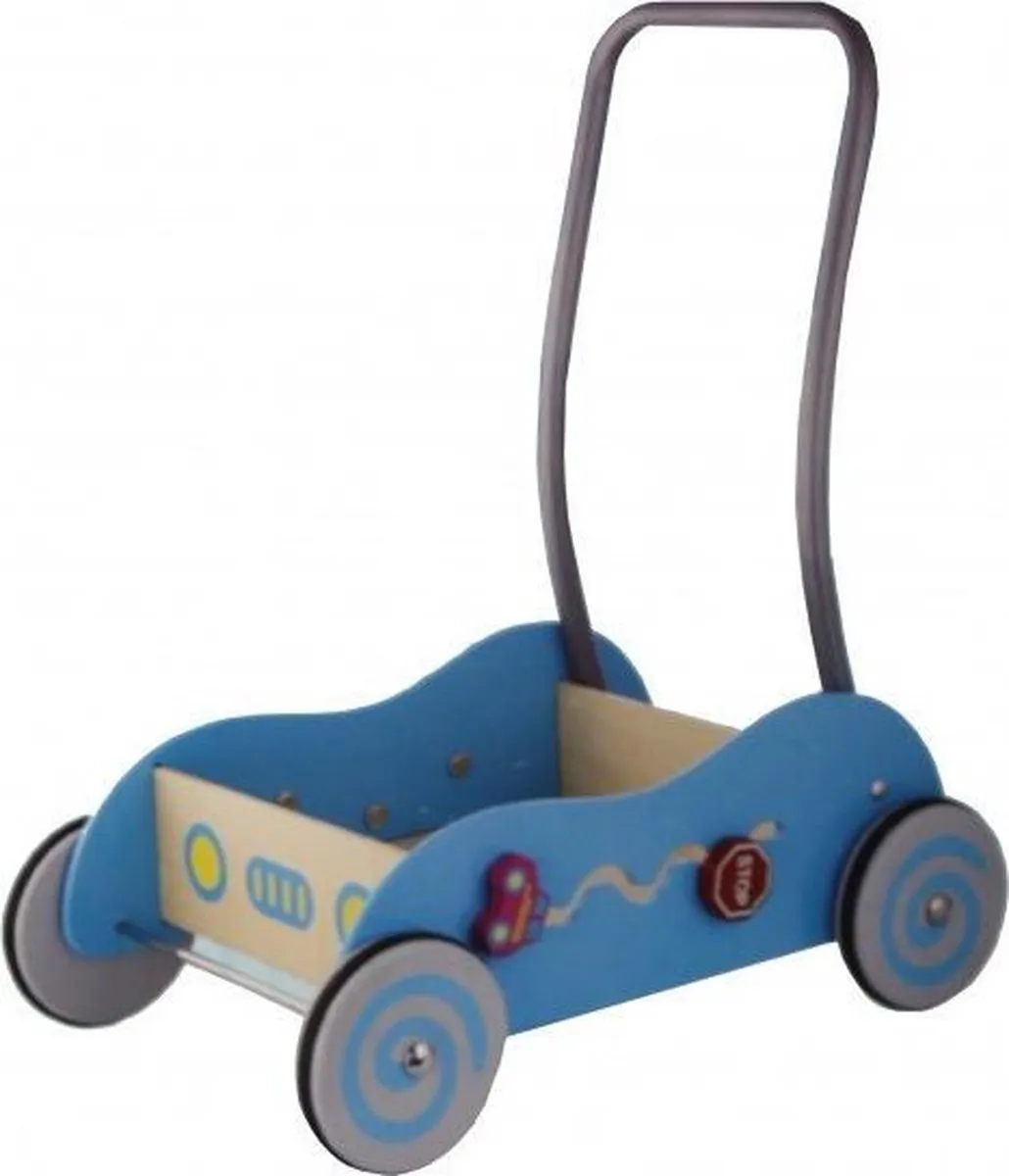 Simply For Kids Houten Duwwagen - Blauw - afbeelding 6 van 6