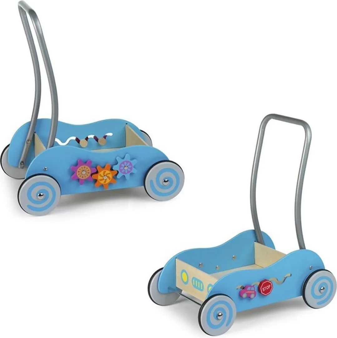 Simply For Kids Houten Duwwagen - Blauw