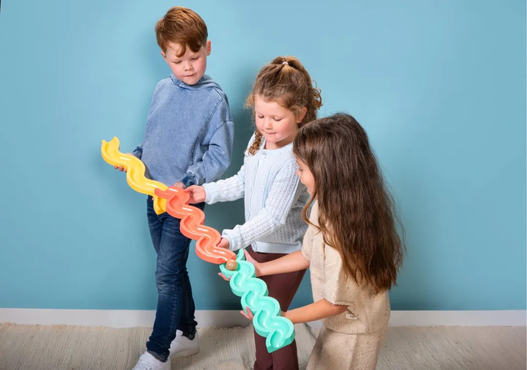 BS Toys Pass & Play Ball Track GA527 - Houten Teamspel 3 Spelers
