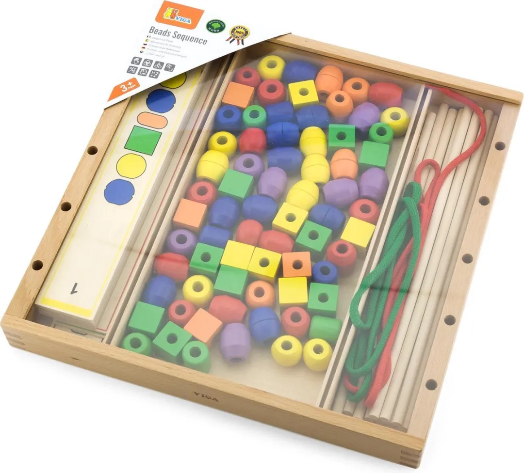 Viga Toys Kralenspel Kleur & Vorm Volgorde - 72 Stuks - Multicolor