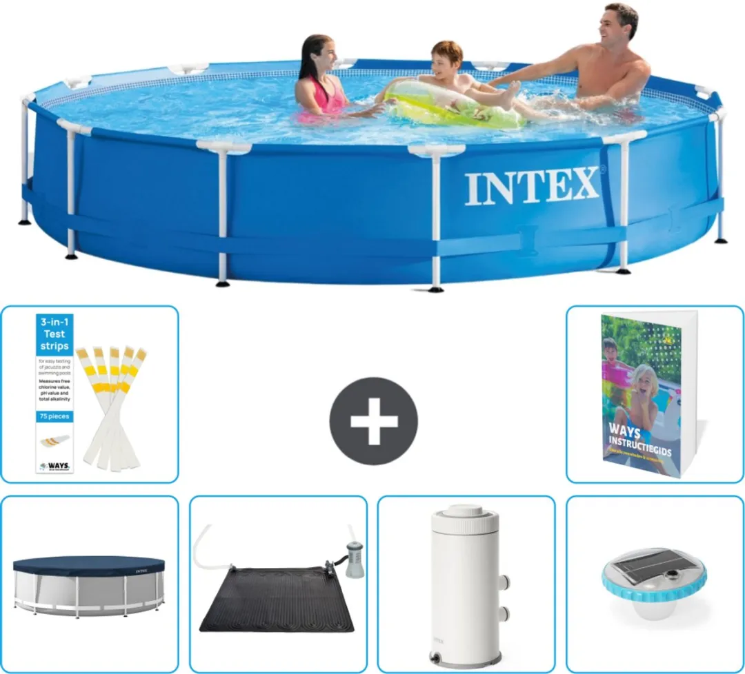 Intex 28210NP-Blauw Rond Frame Zwembad 366x76cm