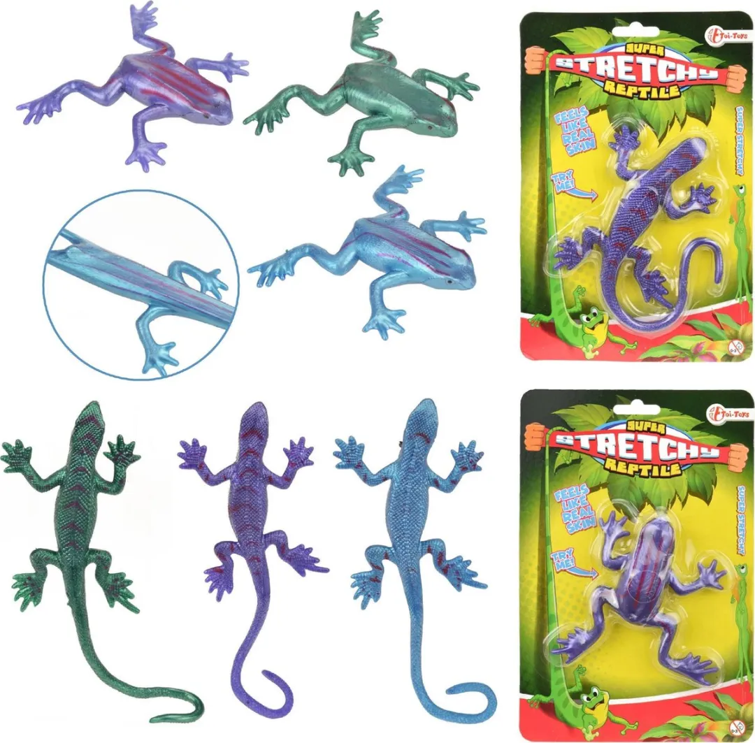Toi-Toys Rekbare Kikker/Hagedis Metallic