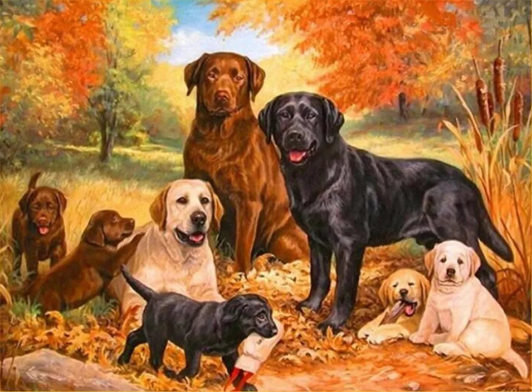 VDTOYS Diamond Painting VDTB143 Labrador Family