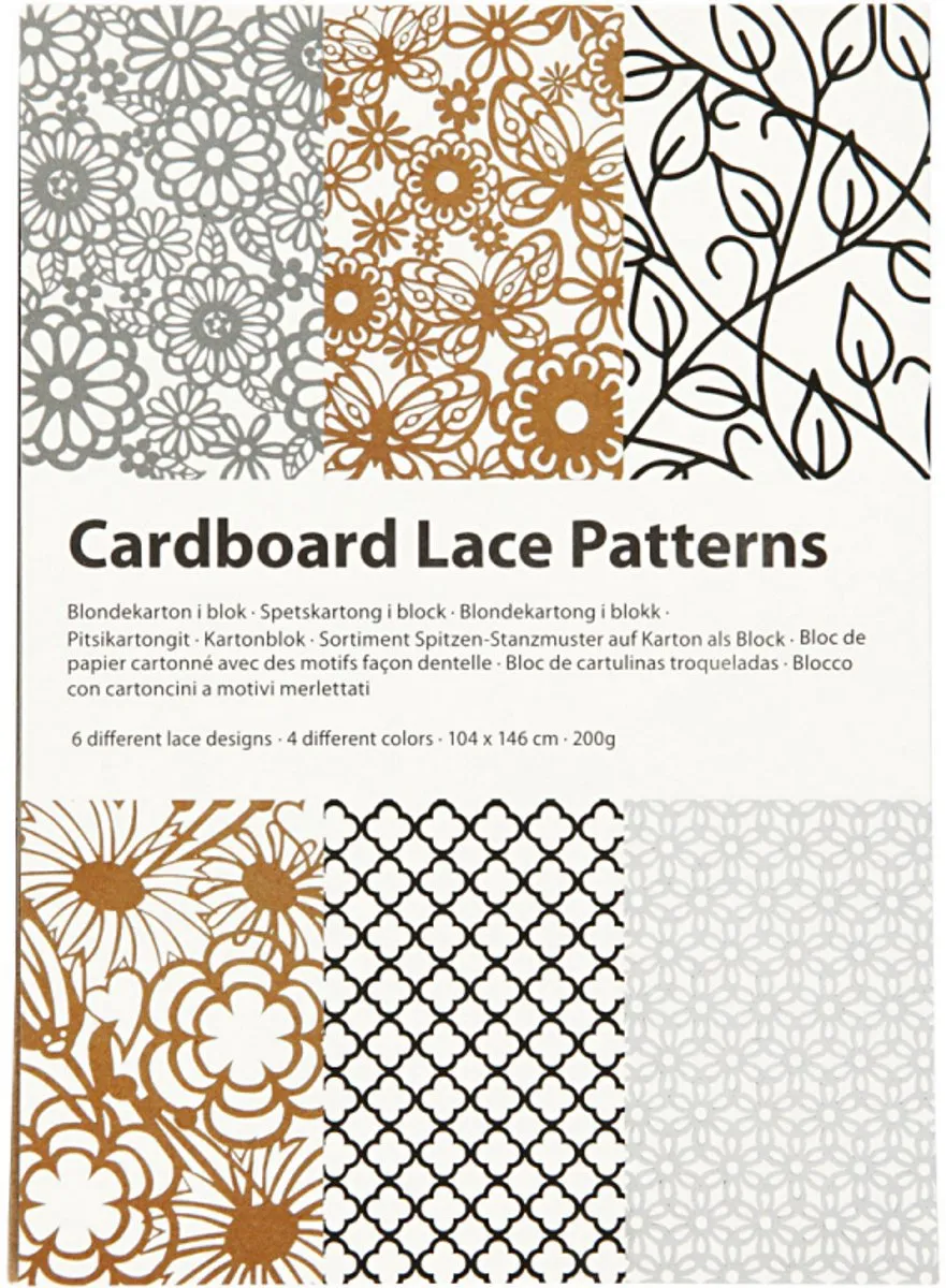 Creativ Company Patroon Kartonblok A6 - 24 Vel - 4 Kleuren