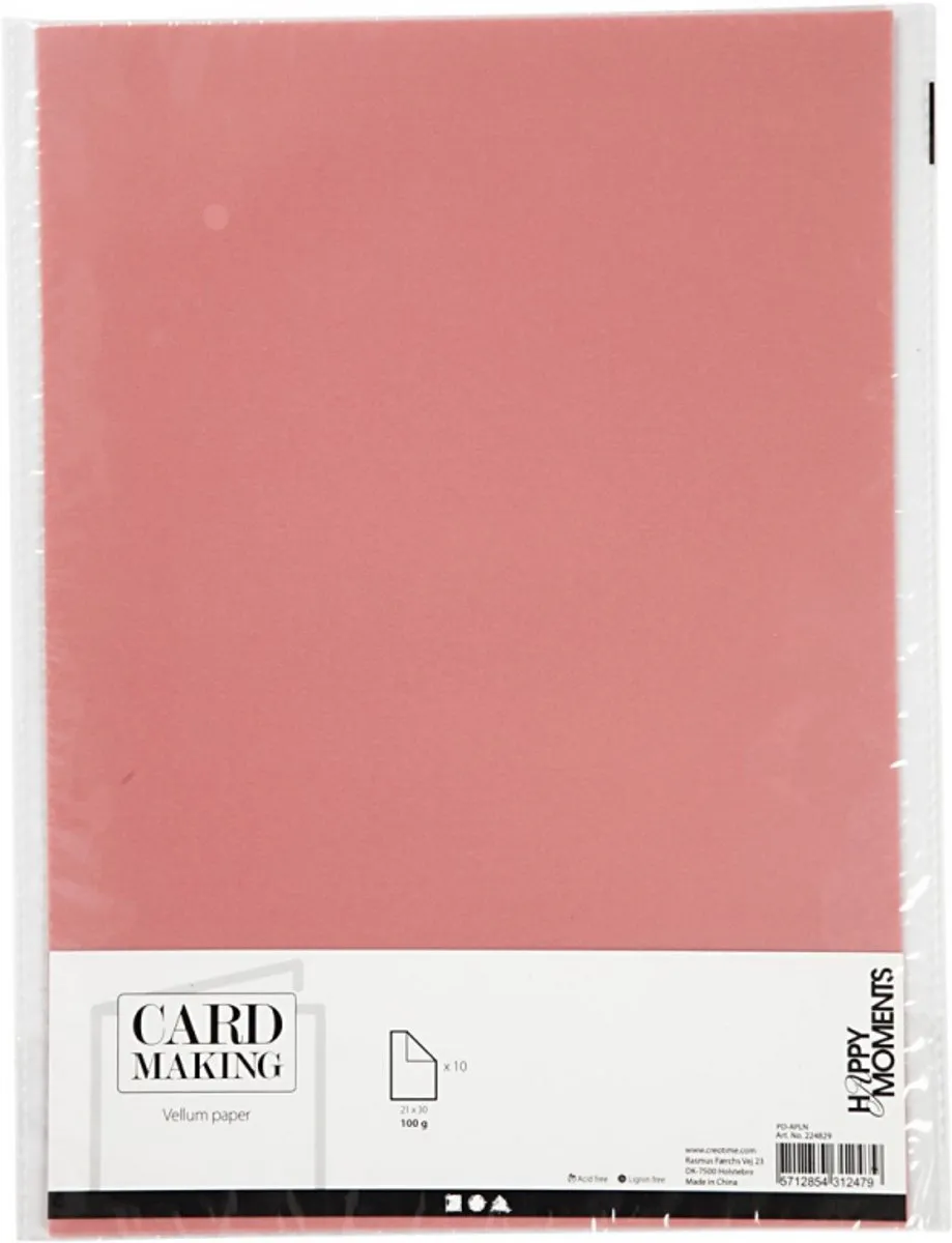 Creativ Company Vellum Papier A4 Roze - 10 Vel