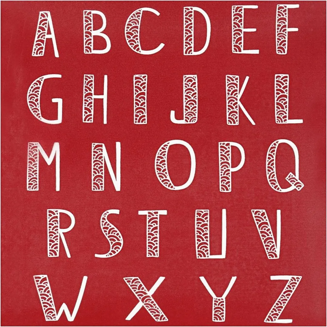 Creativ Company Screen Stencil Alfabet 21x21cm - Multicolor