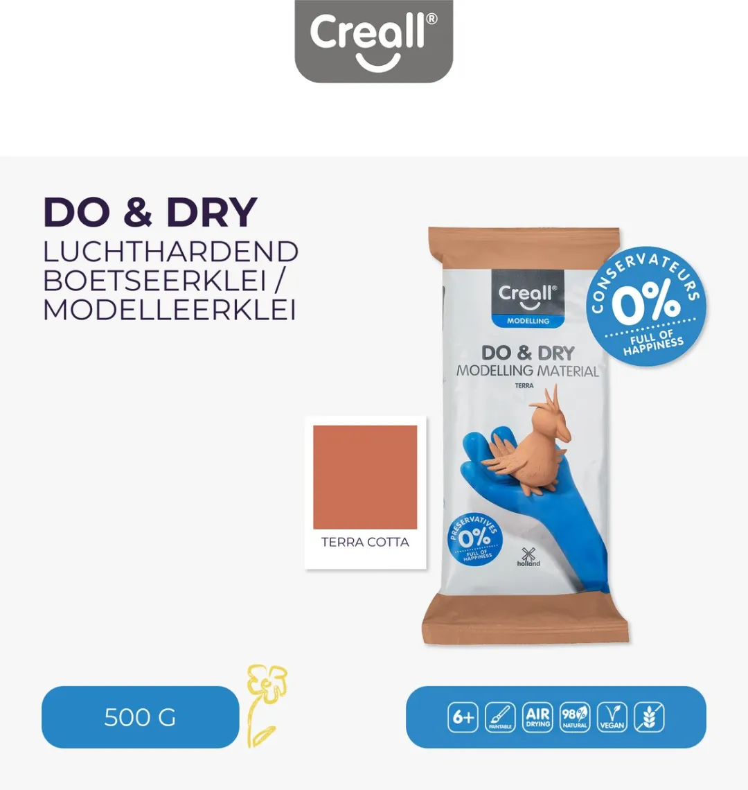 Creall Do & Dry Luchtdrogende Klei Terra - 5x500g