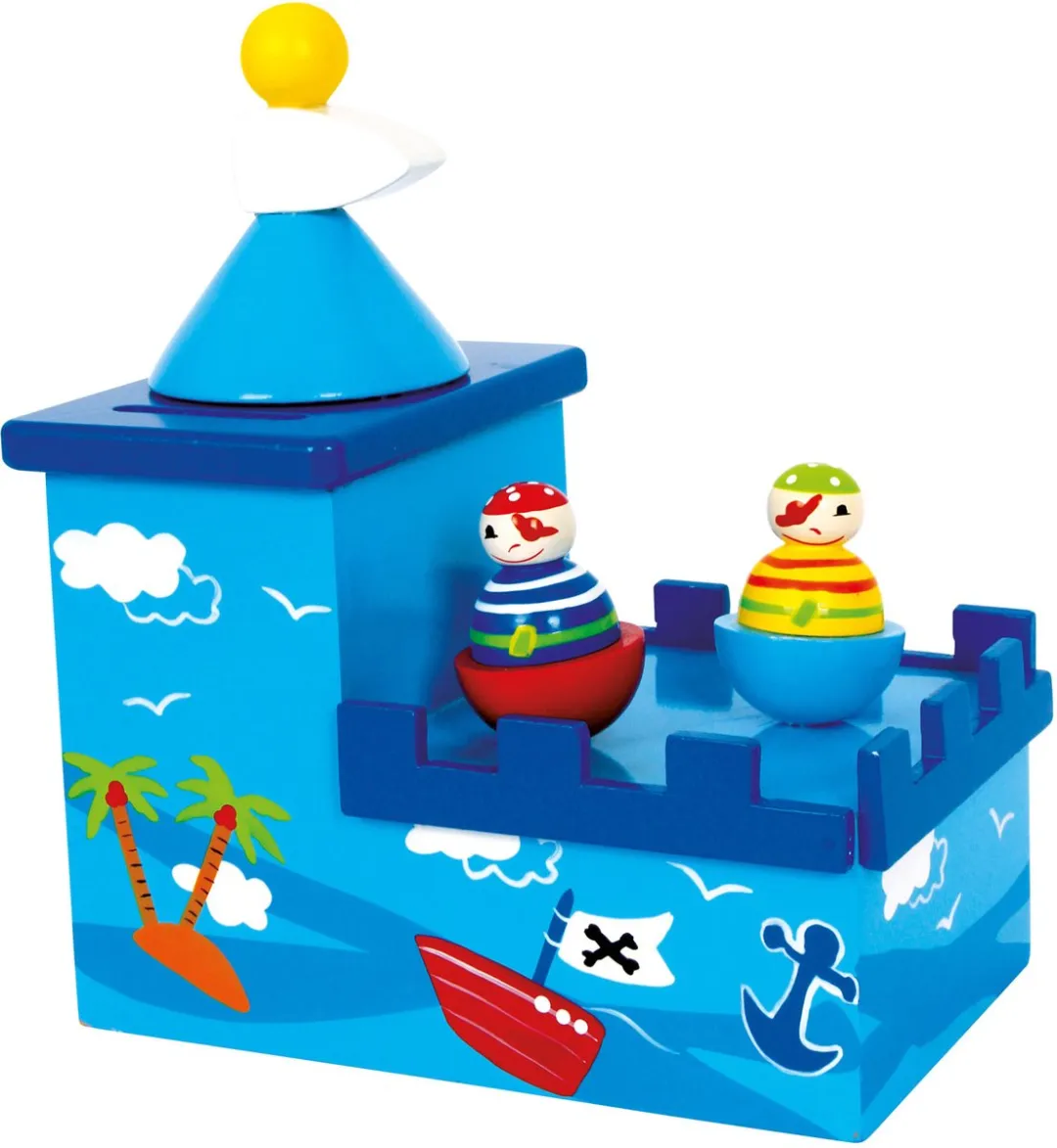 Small Foot Houten Muziekdoos & Spaarpot Piraat - Blauw