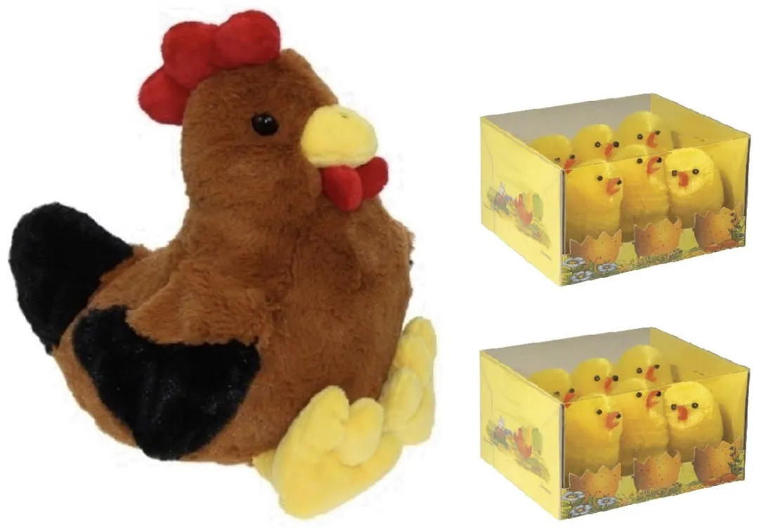 Decoris Pluche Bruine Kippenknuffel 25cm