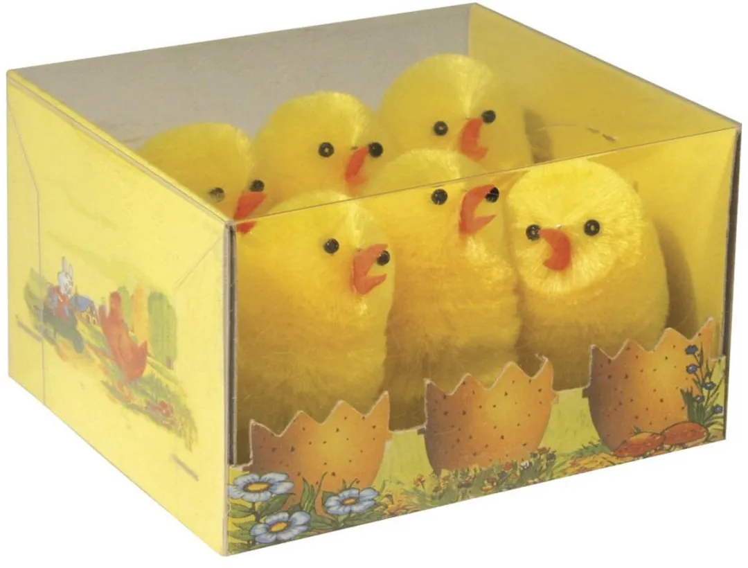 Decoris Pluche Bruine Kippenknuffel 25cm - 12x Mini Kuikentjes 5cm