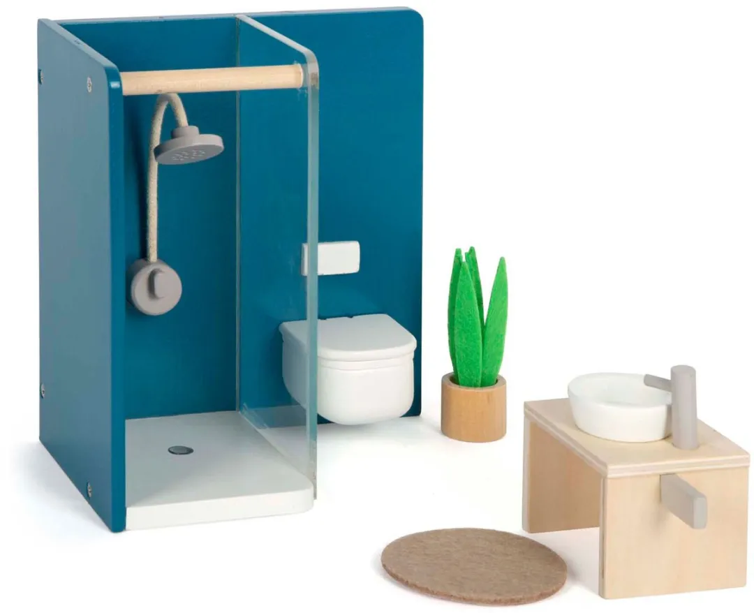 Small Foot Houten Poppenhuis Meubeltjes Badkamer - 5 Stuks - Multicolor
