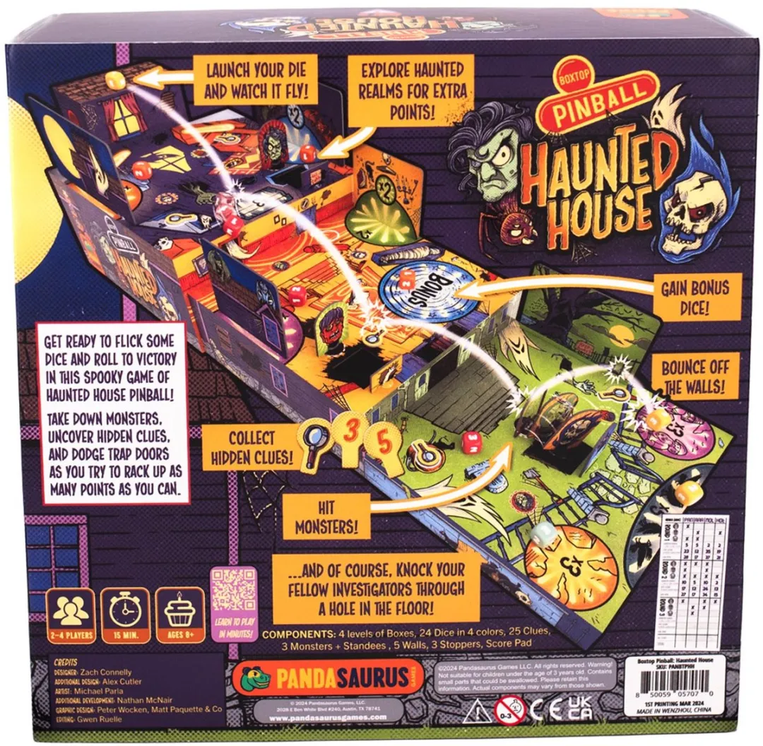 Pandasaurus Games Boxtop Pinball Haunted House PANBTPHH