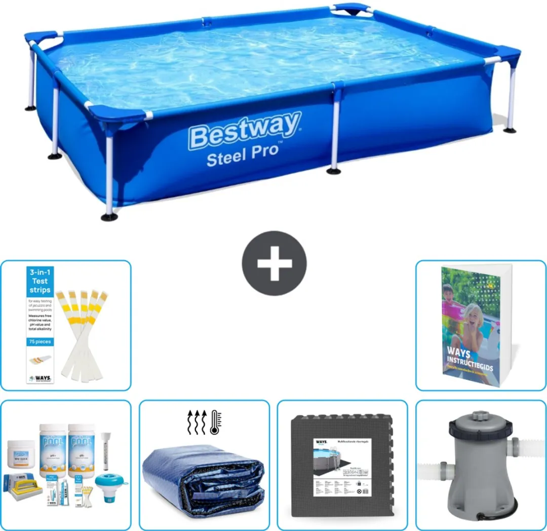 Bestway Steel Pro Zwembad 221x150x43cm Blauw