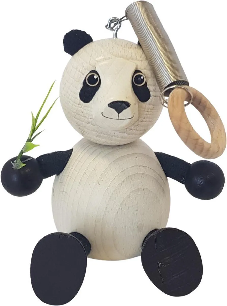 Tricky-Toy Panda Houten Speelpoppetje - Multicolor
