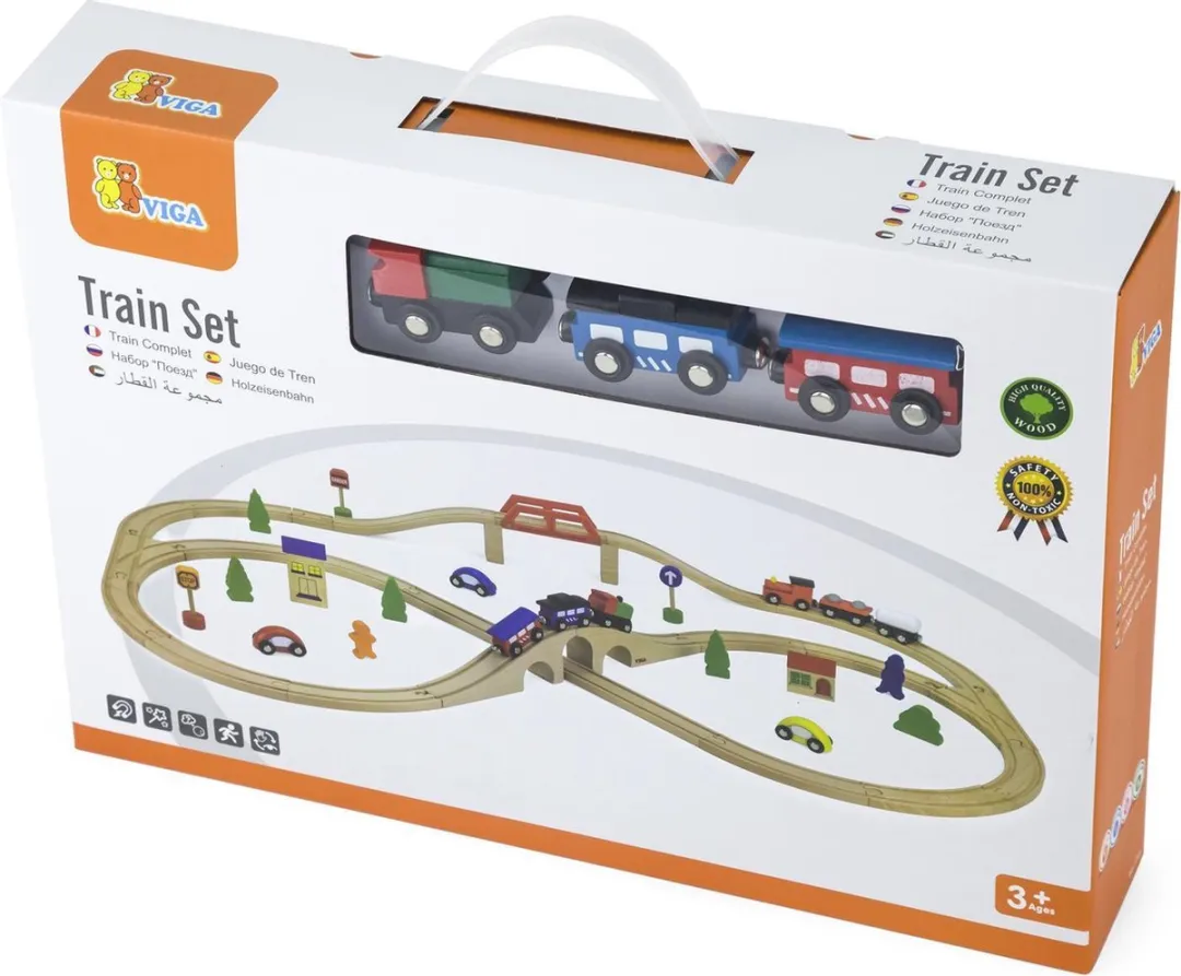 Viga Toys Treinset Junior 40-delig Multicolor