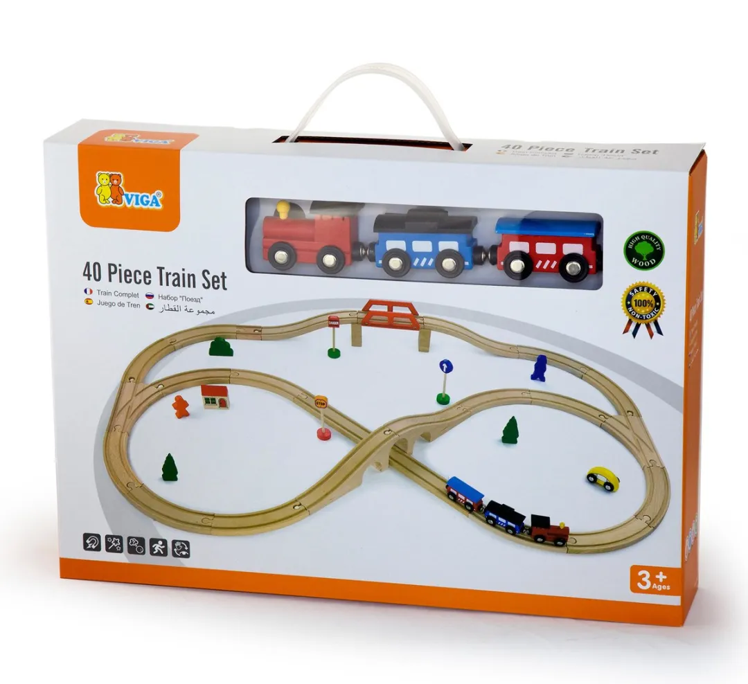 Viga Toys Treinset Junior 40-delig Multicolor