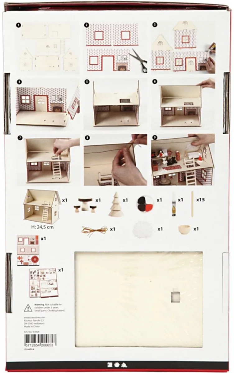 Creativ Company Huis van de Kerstman Set - Blank