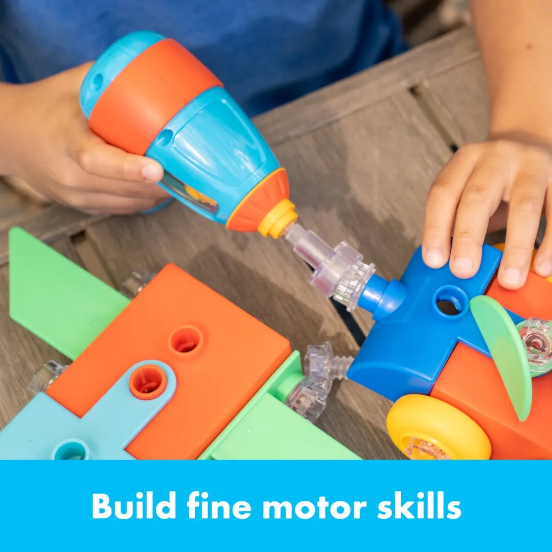 Learning Resources Design & Drill Build-It Bucket STEM Set 950EI4146 - Multicolor