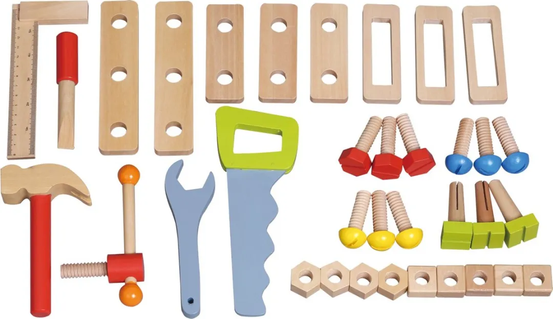 Lelin Toys - Houten Speelgoedwerkbank Inclusief Accessoires