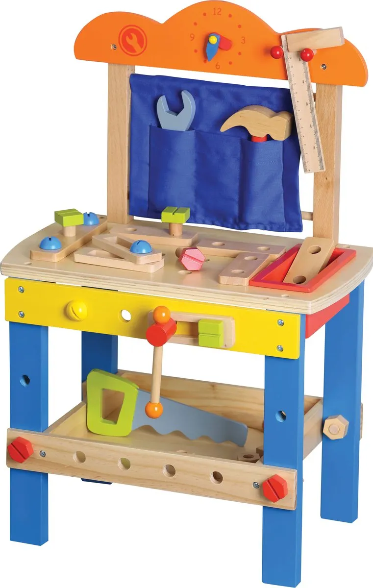 Lelin Toys - Houten Speelgoedwerkbank Inclusief Accessoires
