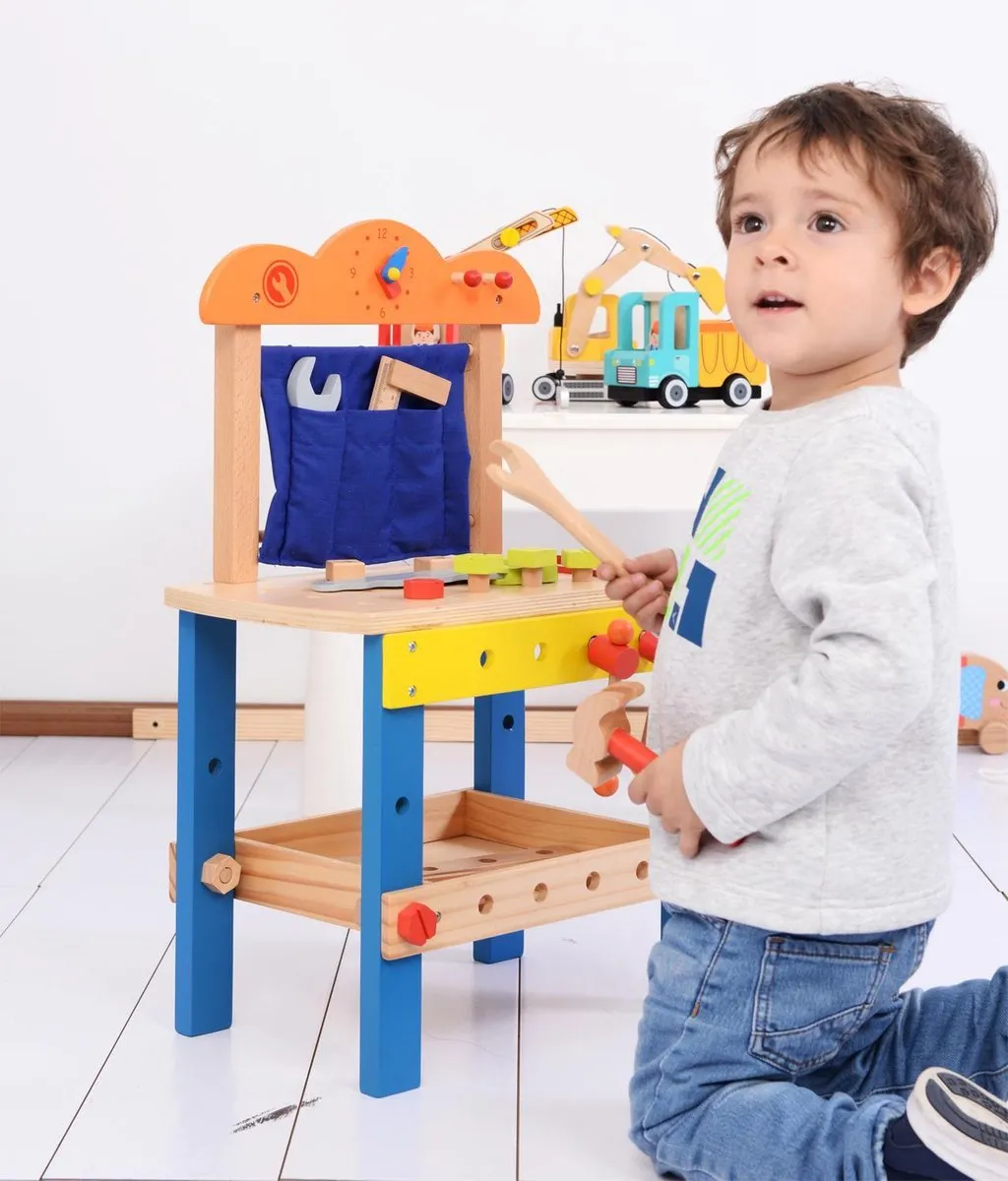 Lelin Toys - Houten Speelgoedwerkbank Inclusief Accessoires