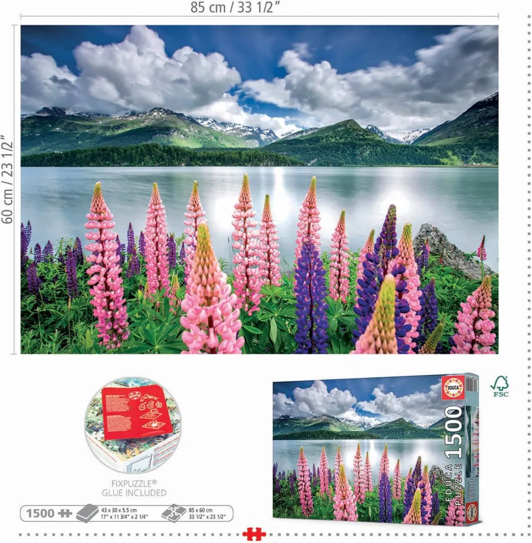 Educa Lupines in Zwitserland Legpuzzel 1500 Stuks - Multikleur