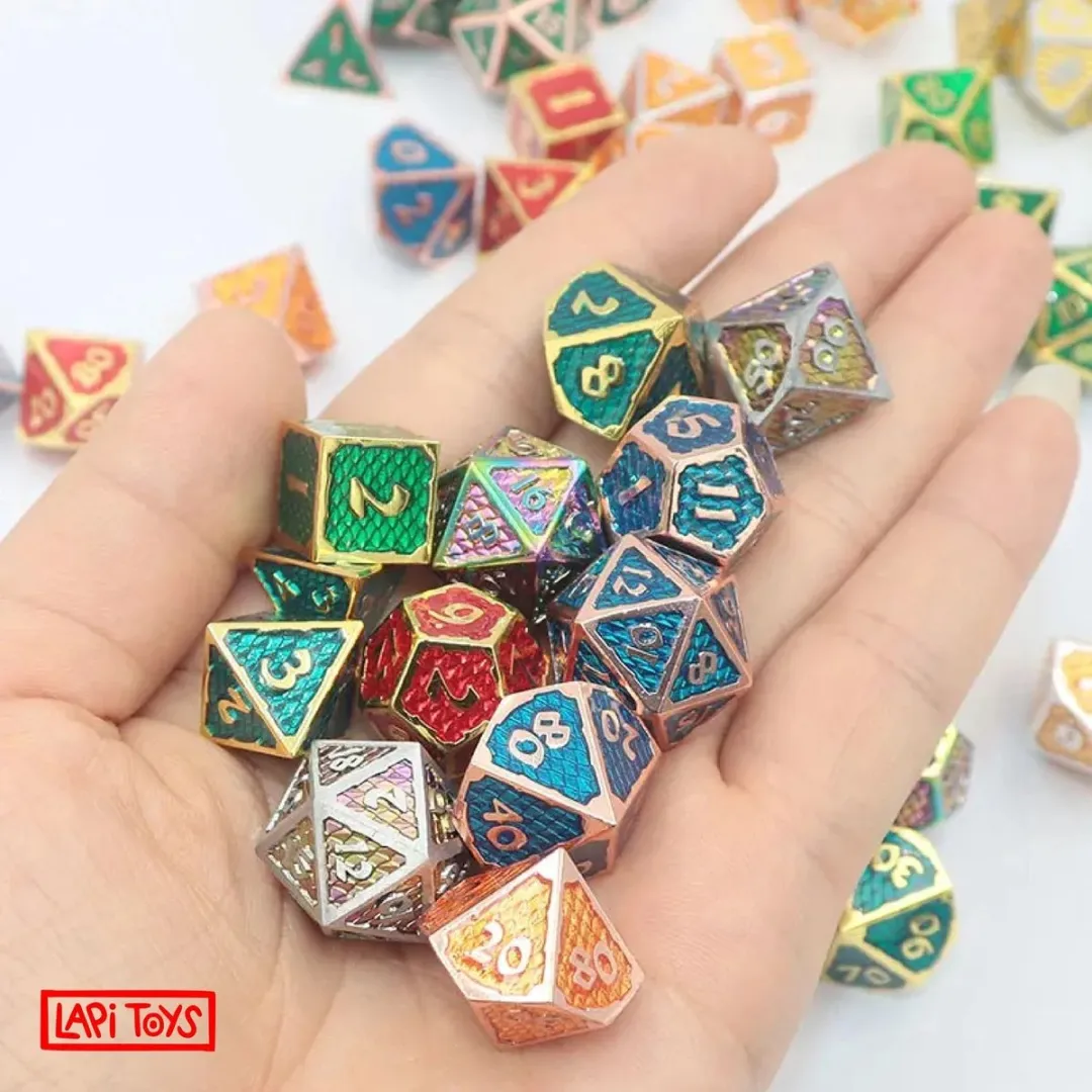 Lapi Toys D&D Regenboog Dobbelsteen Set - 7-delig - Met tas