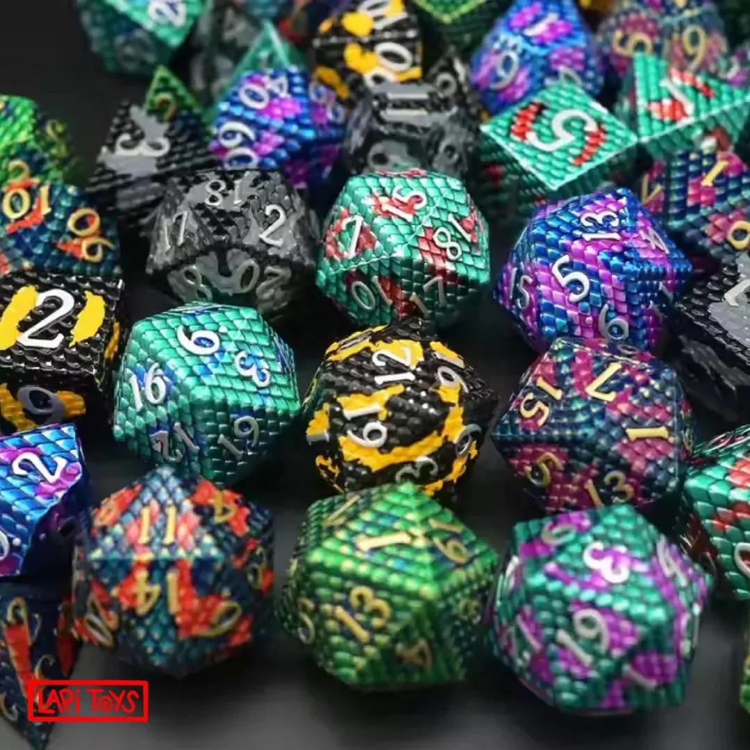 Lapi Toys D&D Regenboog Dobbelsteen Set - 7-delig - Met tas