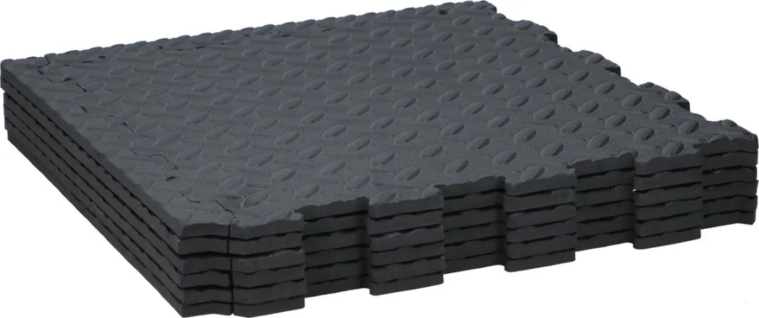 BLACK+DECKER Vloermat 6 Stuks 40x40cm - Zwart