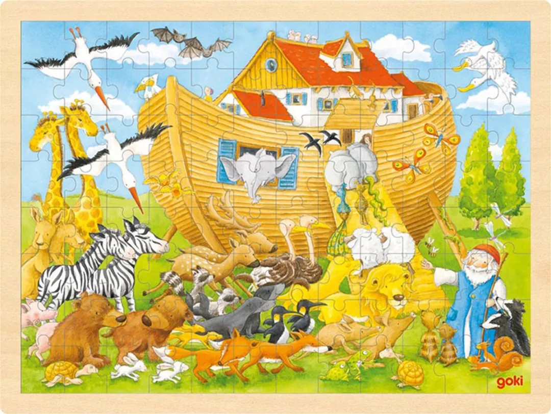 Goki Noah's Ark Puzzle 96 Stuks - Multi Kleuren