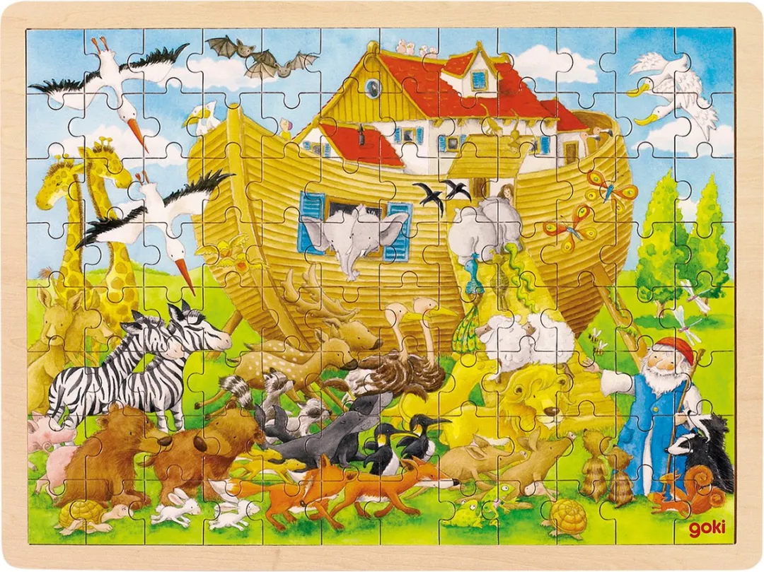 Goki Noah's Ark Puzzle 96 Stuks - Multi Kleuren