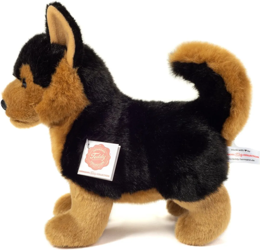 Teddy Hermann Knuffelhond Herdershond - Bruin/Zwart - 23 cm