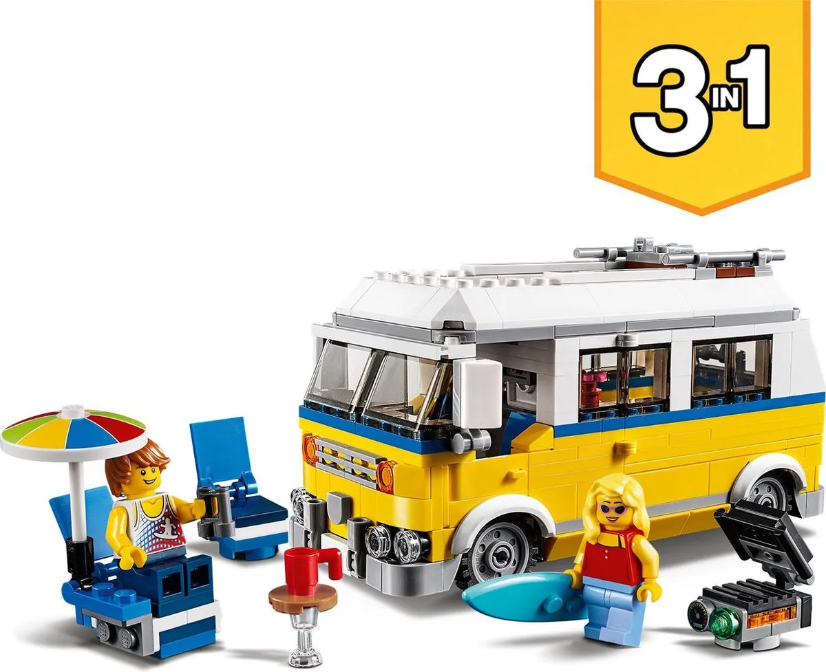 LEGO Creator Zonnig Surferbusje 31079 - 379 Stukken