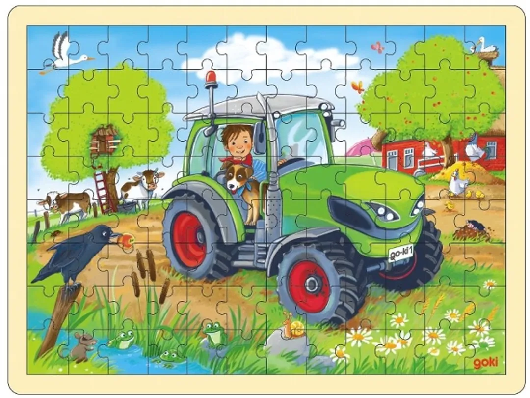 Goki Tractor Puzzle 96 Stuks - Multicolor