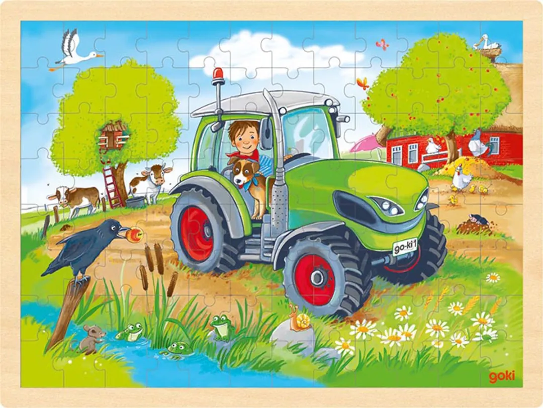 Goki Tractor Puzzle 96 Stuks - Multicolor