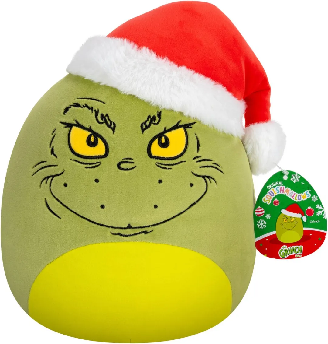 Squishmallows Grinch in Santa Hoed 25cm Knuffel