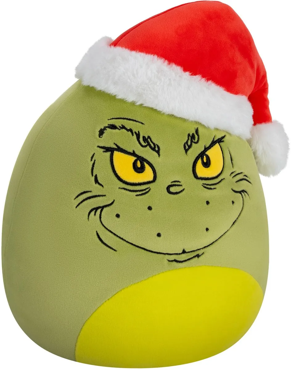 Squishmallows Grinch in Santa Hoed 25cm Knuffel - Groen