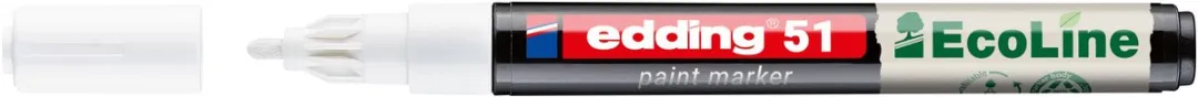 edding 51 EcoLine Lakmarker Wit 10 Stuks - Ronde punt 1-2mm