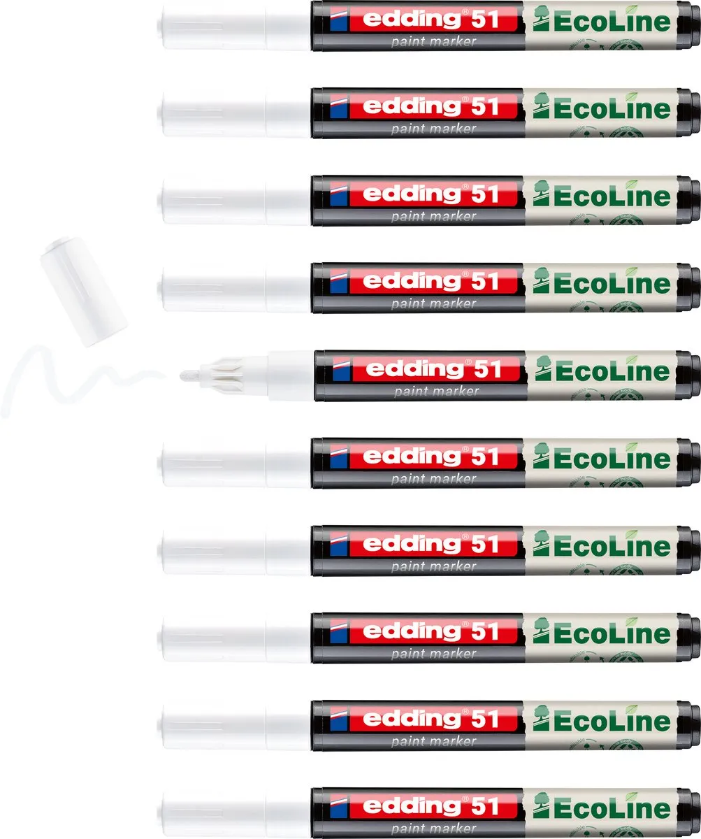 edding 51 EcoLine Lakmarker Wit 10 Stuks