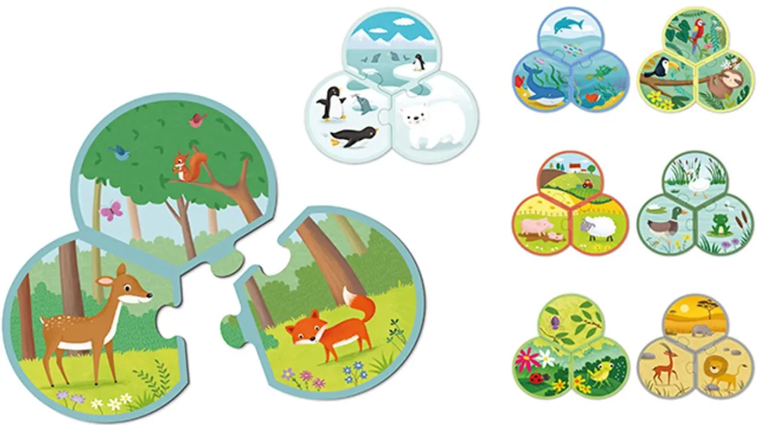Apli Kids Dierenpuzzel 24 Stuks - 8x3 Stukjes
