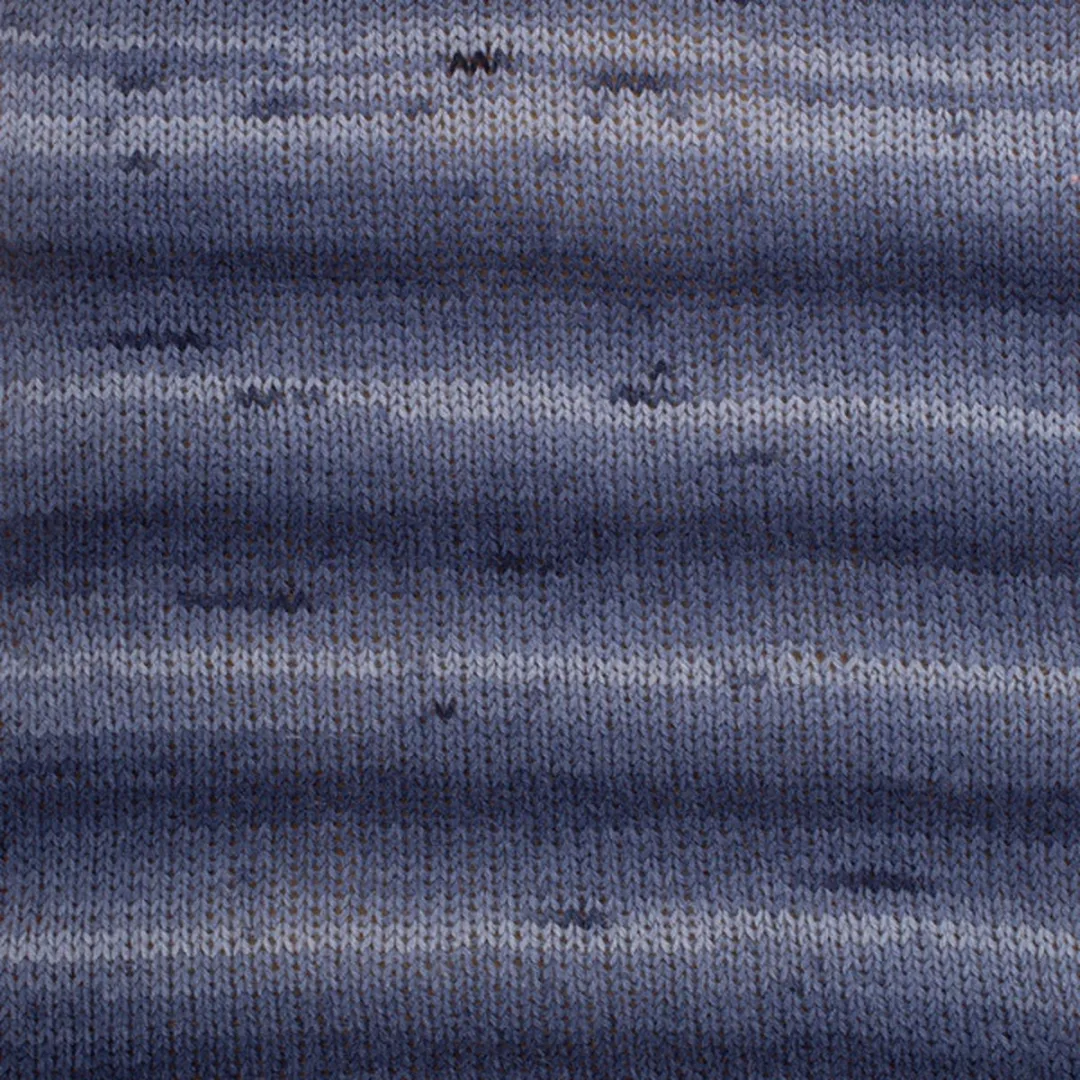 Drops Fabel Long Print Wol Garen Diepzee