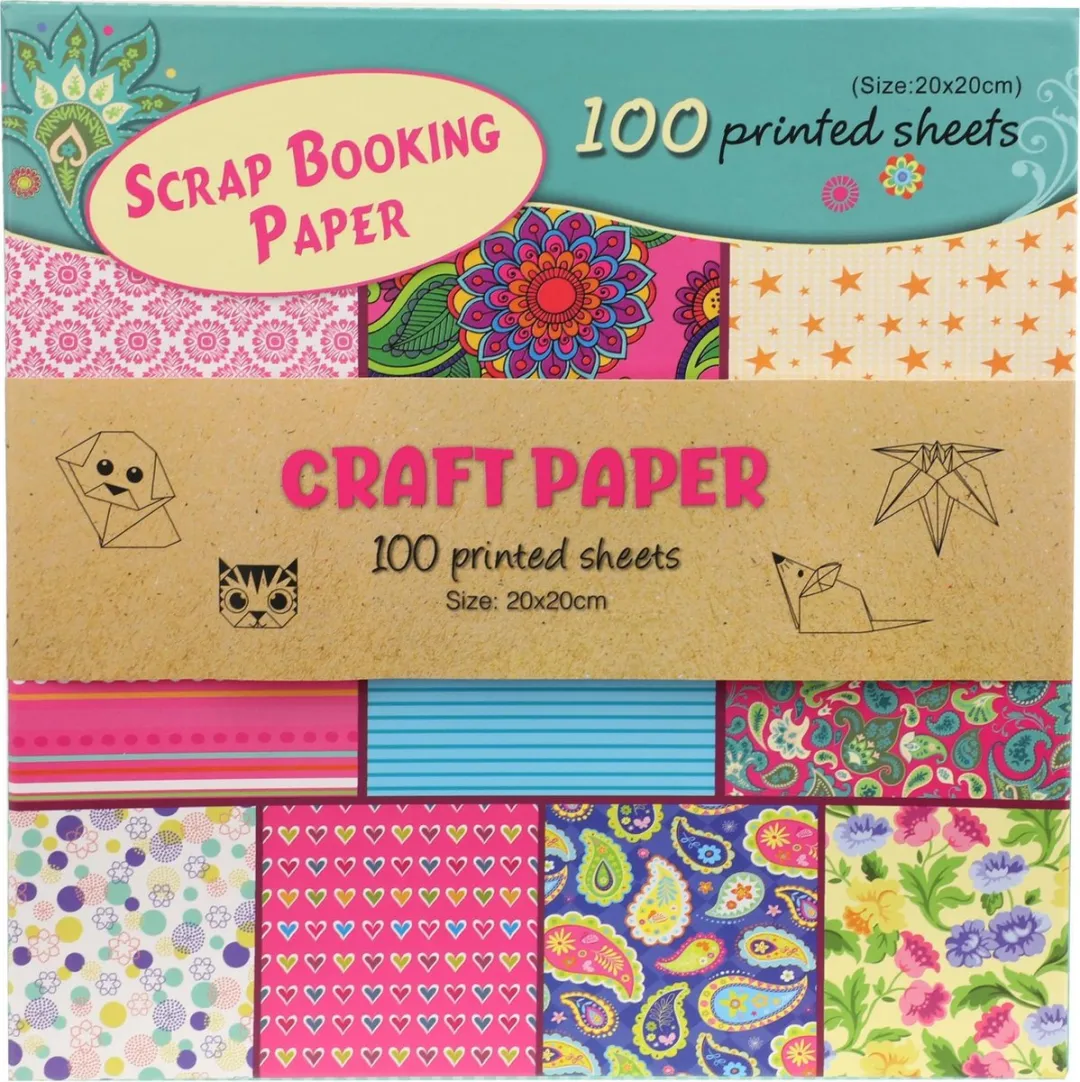 Toi-Toys Knutselpapierset 100 Vellen 20x20cm