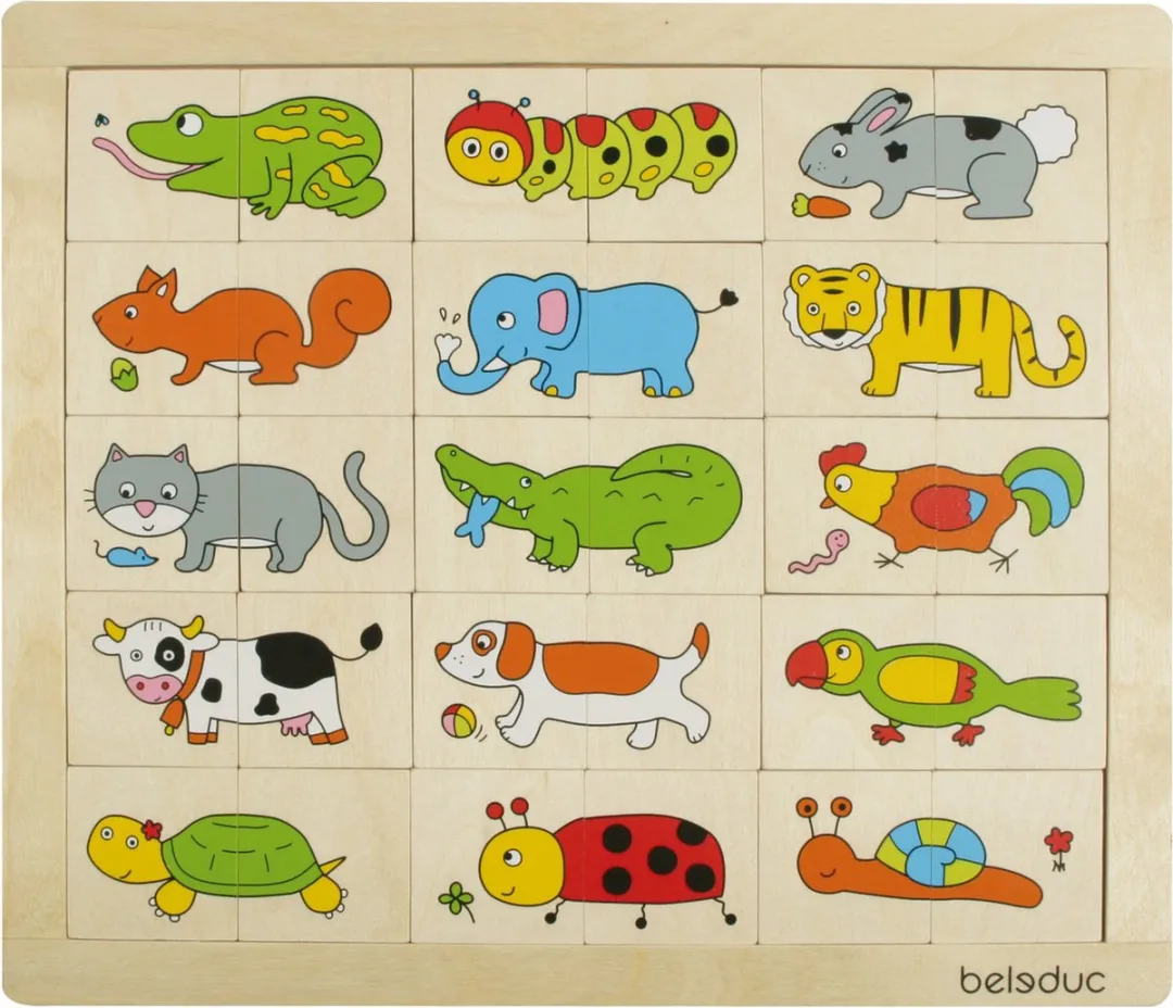 Beleduc Mix and Match Dieren Puzzel